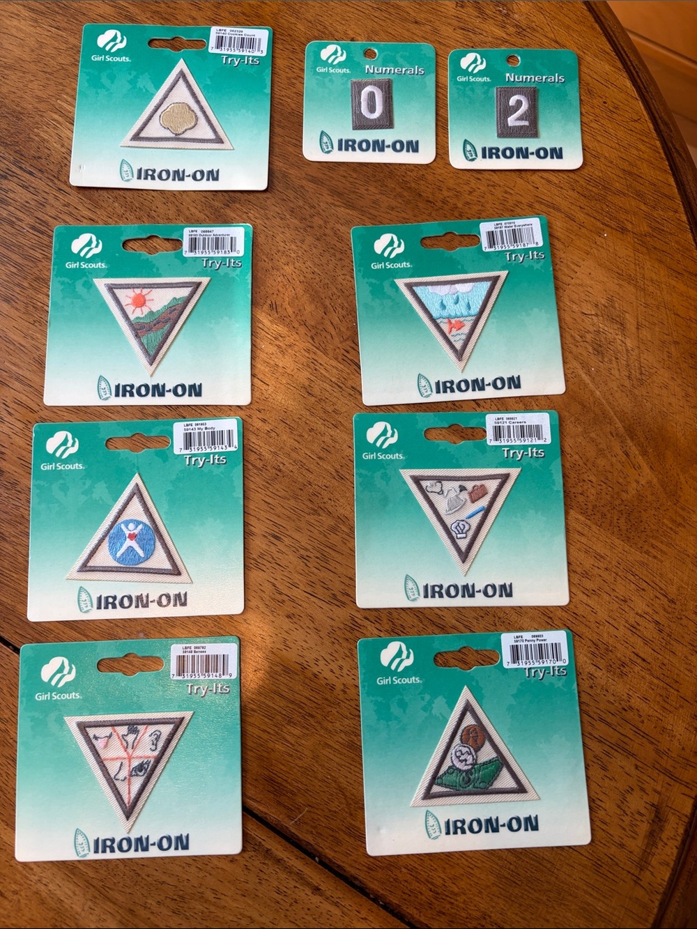 Iron-On Merit Badges Pack - Green/White.